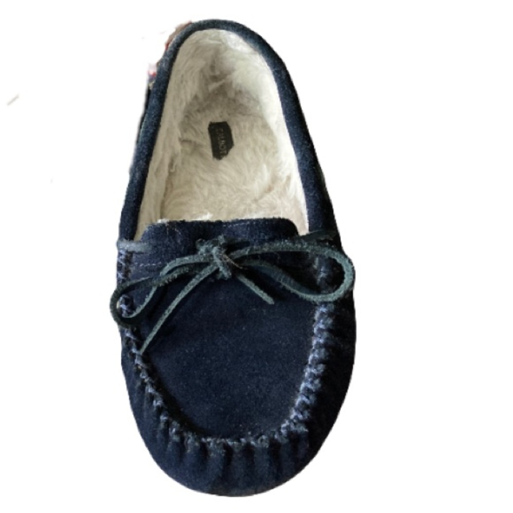 Granny core Slippers blue suede moccasin slippers 7